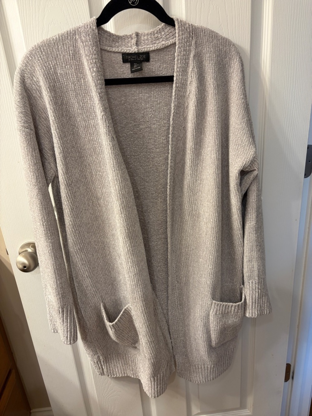 Rachel Zoe Light Gray long Open-Front Cardigan size Large